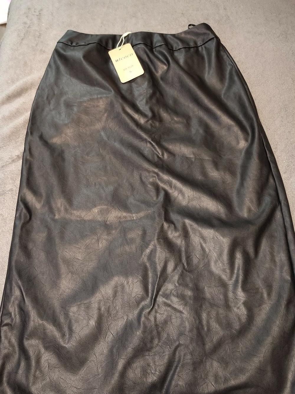 Black Faux Leather Pencil Skirt